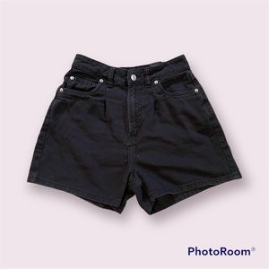 H&M Divided Black Denim High Waisted Shorts